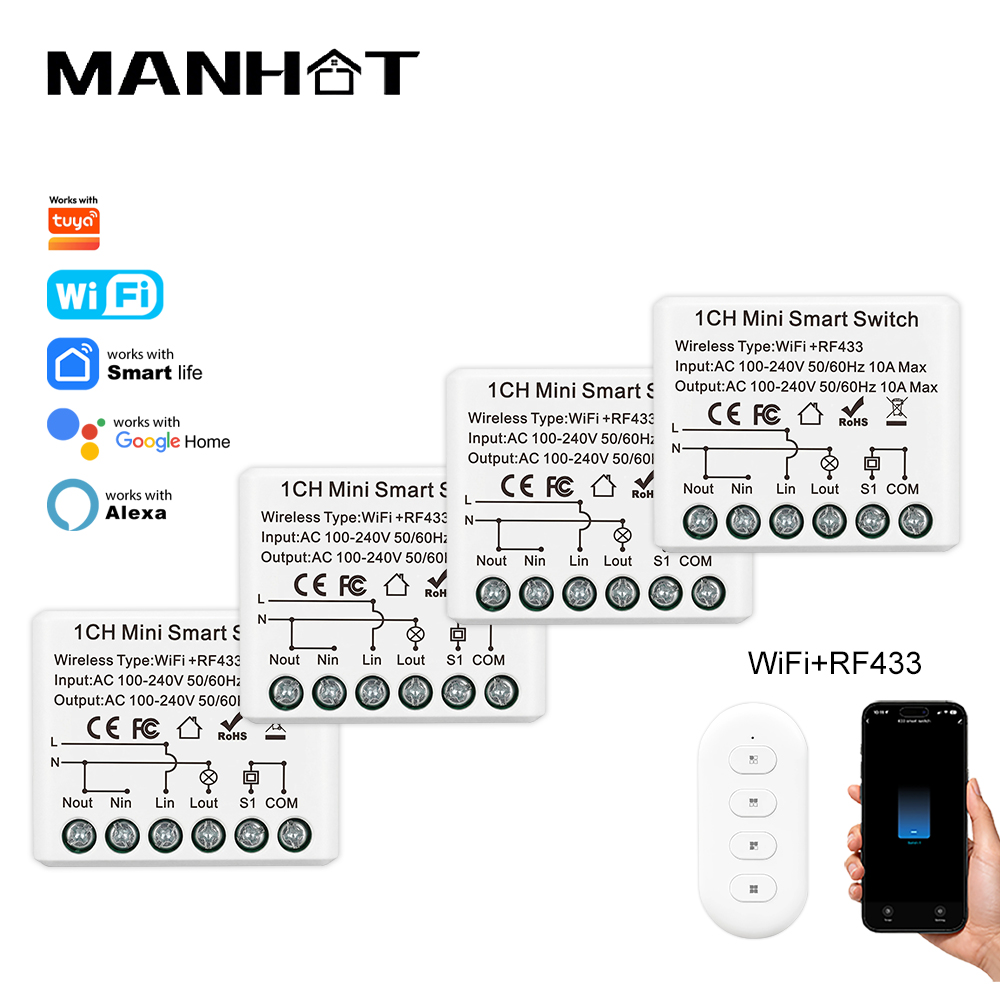 Home Automation Technology - Interruptor Inteligente Mini WIFI 10A com