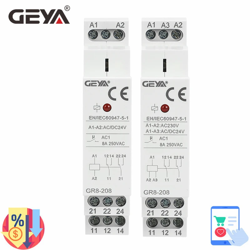 GEYA GR8-208 Relé Auxiliar Int - Shelly Relay Module avaliação e preço